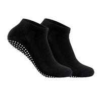 Womens Non Slip Yoga Socks black, ladies Anti-slip Pilates Socks,Fall Prevention Ankle Socks for Ballet, Dance, Home Workout,Yoga(2 Pairs)