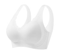 Women's Non-Wired Support Bra - Full Coverage Seamless Comfort for Large Busts | Adjustable Wide Straps Breathable T-Shirt Bra Zero-Feel Cloud Comfort Effortless Care, Enduring Shape White