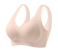 Women's Non-Wired Support Bra - Full Coverage Seamless Comfort for Large Busts | Adjustable Wide Straps Breathable T-Shirt Bra Zero-Feel Cloud Comfort Effortless Care, Enduring Shape Beige