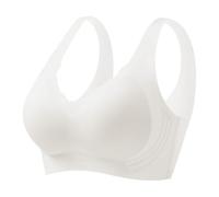 Women's Non-Wired Support Bra - Full Coverage Seamless Comfort for Large Busts | Adjustable Wide Straps Breathable T-Shirt Bra Zero-Feel Cloud Comfort Effortless Care, Enduring Shape Light Gray