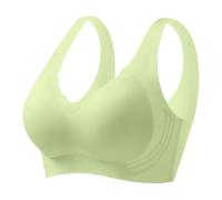 Women's Non-Wired Support Bra - Full Coverage Seamless Comfort for Large Busts | Adjustable Wide Straps Breathable T-Shirt Bra Zero-Feel Cloud Comfort Effortless Care, Enduring Shape Light Green