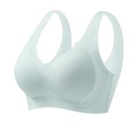 Women's Non-Wired Support Bra - Full Coverage Seamless Comfort for Large Busts | Adjustable Wide Straps Breathable T-Shirt Bra Zero-Feel Cloud Comfort Effortless Care, Enduring Shape Light Blue