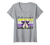 Womens Nonbinary Flag Pride Girl Gender Is A Social Construct V-Neck T-Shirt