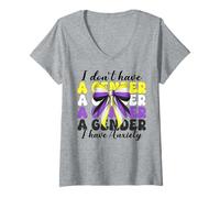 Womens Nonbinary Flag Pride Girl I Don't Have Gender I Have Anxiety V-Neck T-Shirt