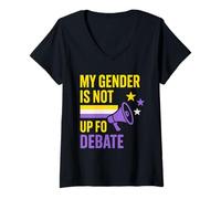 Womens Nonbinary Pride Beyond Binary They Them LGBTQ Humor V-Neck T-Shirt
