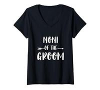 Womens Noni Of The Groom Wedding Party Matching Bridal Party V-Neck T-Shirt