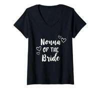 Womens Nonna of The Bride Italian Grandmother Wedding Party V-Neck T-Shirt