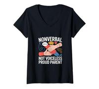 Women's Nonverbal Not Voiceless Autism Parent Support V-Neck T-Shirt