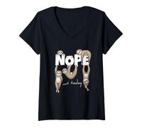 Women's Nope Not Today | Lazy Chill Out Day Sloth V-Neck T-Shirt