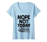Women's Nope Not Today Sarcastic Dead House Fly Procrastination V-Neck T-Shirt