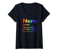 Women's Nora Like A Normal Girl Only Cooler Queen First Name V-Neck T-Shirt