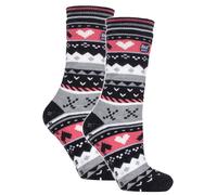Womens Nordic Slipper Socks by Heat Holders - 2 Pack Fleece Lined Non Slip Socks