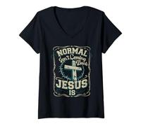 Womens Normal Isn't Coming Back Jesus is Religion Reveal Revelation V-Neck T-Shirt