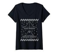 Womens Normal or Paranormal Distribution Ugly Halloween Math V-Neck T-Shirt