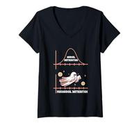 Womens Normal Paranormal Distribution School Psychologist Halloween V-Neck T-Shirt