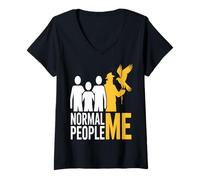 Womens Normal People vs Me Falconry Hawk V-Neck T-Shirt