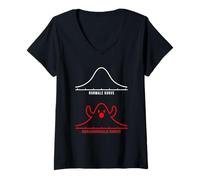 Women's Normal vs Paranormal Curve Distribution Halloween Math V-Neck T-Shirt