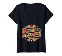 Womens Normalize Acceptance Inclusion Message Positive - V-Neck T-Shirt