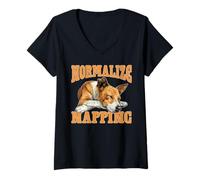 Womens Normalize Napping Lazy Self-Care Sleep V-Neck T-Shirt