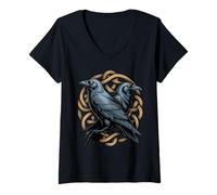 Womens Norse Knotwork - Odins Raven Viking Midgard Thor Walhalla V-Neck T-Shirt