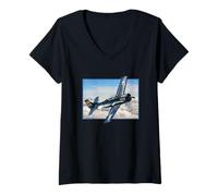 Womens North American T-28C Trojan WW2 & Vietnam Aviation History V-Neck T-Shirt