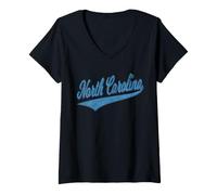 Women's North Carolina Varsity Script Sports Jersey NC Style V-Neck T-Shirt