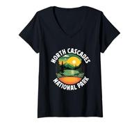 Womens North Cascades National Park Washington Souvenir V-Neck T-Shirt