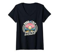 Womens North Coast 500 Scotland - Driving Inspired Scottish NC500 V-Neck T-Shirt