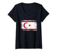 Women's Northern Cypriot Flag Northern Cyprus V-Neck T-Shirt
