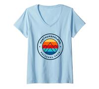 Womens Northumberland National Park Britain England UK V-Neck T-Shirt