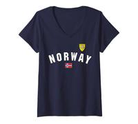 Womens Norway Flag World Class Soccer Jersey V-Neck T-Shirt