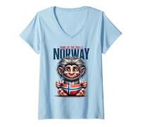 Womens Norway Troll Cute Nordic Funny Scandinavian Myth Creature V-Neck T-Shirt