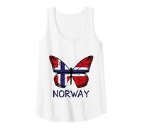 Womens Norwegian Flag Butterfly Gifts for Women and Kids Tank Top