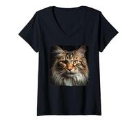 Womens Norwegian Forest Cats Norwegian Forest Cat V-Neck T-Shirt