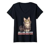 Womens Norwegian Forest Cats Norwegian Forest Cat V-Neck T-Shirt