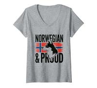Womens Norwegian Proud Norwegian Heritage Flag V-Neck T-Shirt