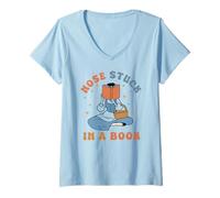 Women's Nose Stuck in A Book Book Lover V-Neck T-Shirt