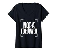 Women's NOT A Follower Independent Mind Personal Direction V-Neck T-Shirt