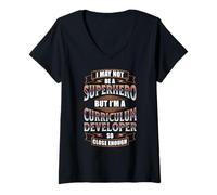 Womens NOT A Superhero BUT A STEM Curriculum Developer V-Neck T-Shirt