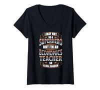 Womens NOT A Superhero BUT an Economics Teacher V-Neck T-Shirt