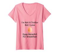 Women's Not A Traitor But Love Eggs Benedict for Breakfast Chef Gift V-Neck T-Shirt