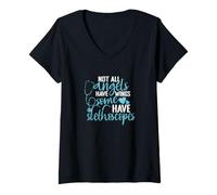 Women's Not All Angels Have Wings Some Have Stethoscopes V-Neck T-Shirt