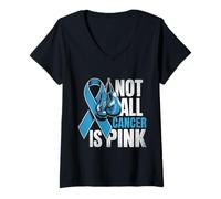 Womens Not All Cancer is Pink Prostate Awareness V-Neck T-Shirt