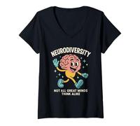 Womens Not All Great Minds Think Alike Celebrate Neurodiversity V-Neck T-Shirt