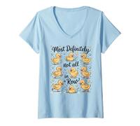 Womens Not All in a Row Ducks - Funny ADHD Mom Chaos Design V-Neck T-Shirt