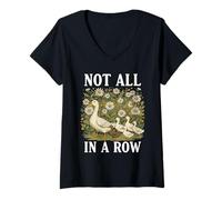 Women's Not All in A Row Mama Duck Cute Funny Cottagecore Vintage V-Neck T-Shirt