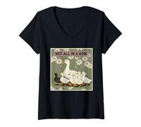 Women's Not All in A Row Mama Duck Cute Funny Cottagecore Vintage V-Neck T-Shirt