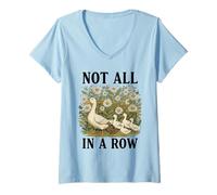 Women's Not All in A Row Mama Duck Cute Funny Cottagecore Vintage V-Neck T-Shirt
