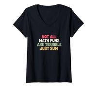 Women's Not All Math Puns are Terrible Just Sum Funny Maths Joke V-Neck T-Shirt