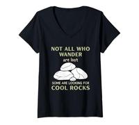 Women's Not All, Who, Wander are Lost Rocks Geologist Geode Hunter V-Neck T-Shirt